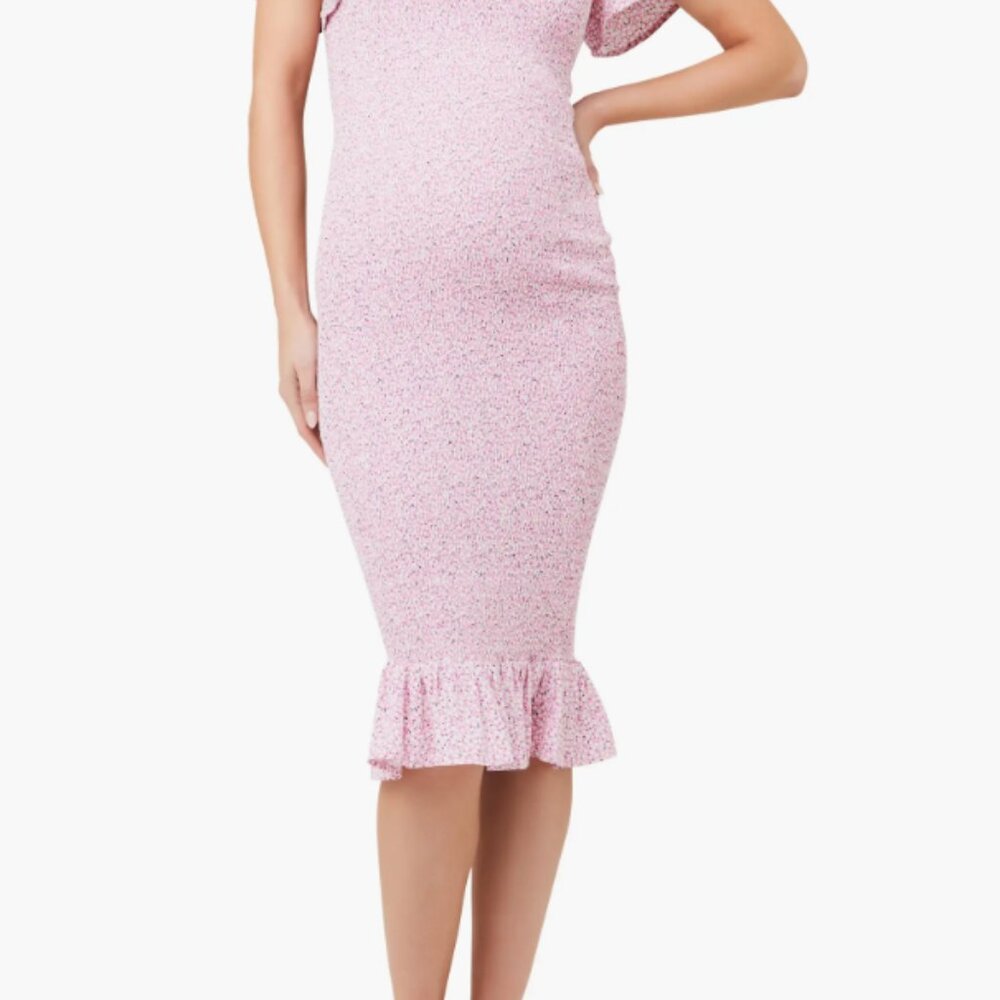 Ripe Selma Shirred Body-Con Maternity Dress
